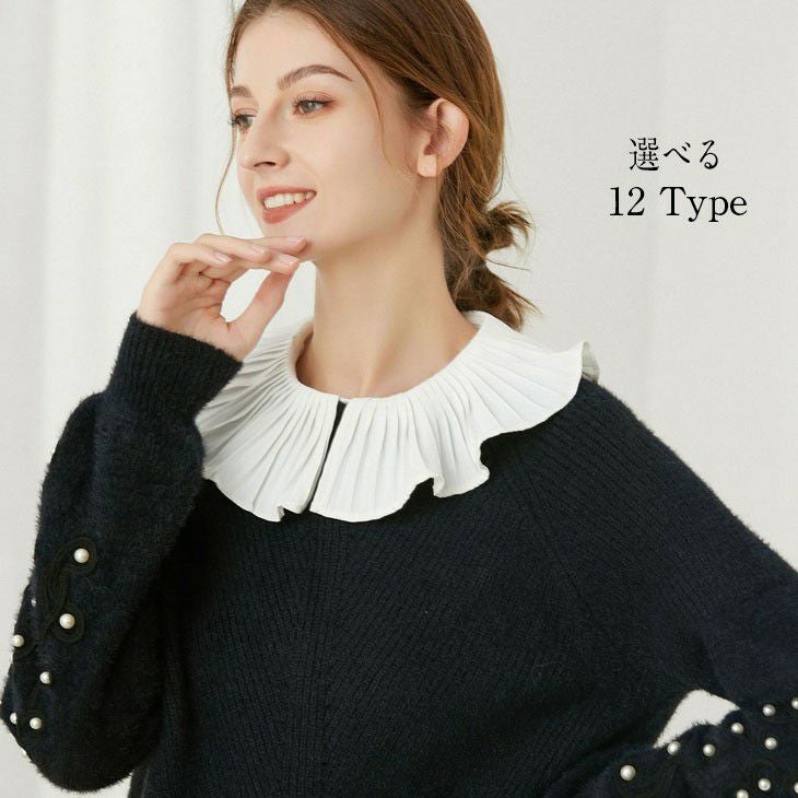 AMELY by La-gemme］つけ襟 付け襟 ブラウス風 インナー レースカラー