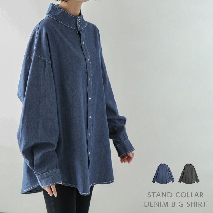 デニムビッグシャツ COOLTOUCH」デニムビッグシャツ(M ブラック): トップス｜Right-on公式