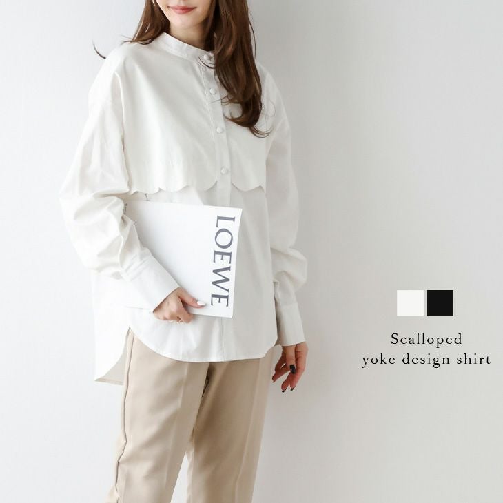 【もっち様】極美品　23商品　モノトーンスカラップブラウス　38　ブラック スカラップレースの長め丈ブラウス – OURHOME