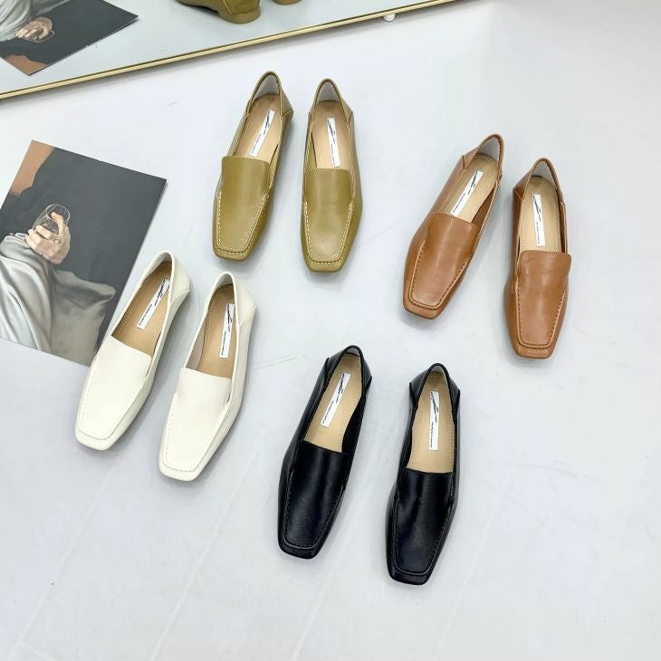 AMELY by La-gemme］シューズ 靴 ローファー スクエアトゥ モカシン