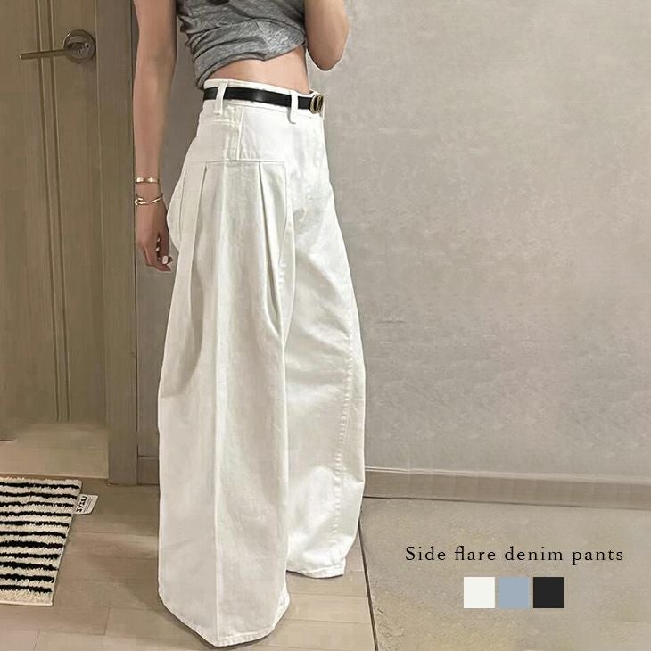 春夏半額SALE対象】 ［AMELY by La-gemme］ボトムス デニム ワイド