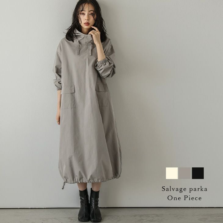 春夏半額SALE対象】 ワンピース サルベージ ミリタリー スタンドネック