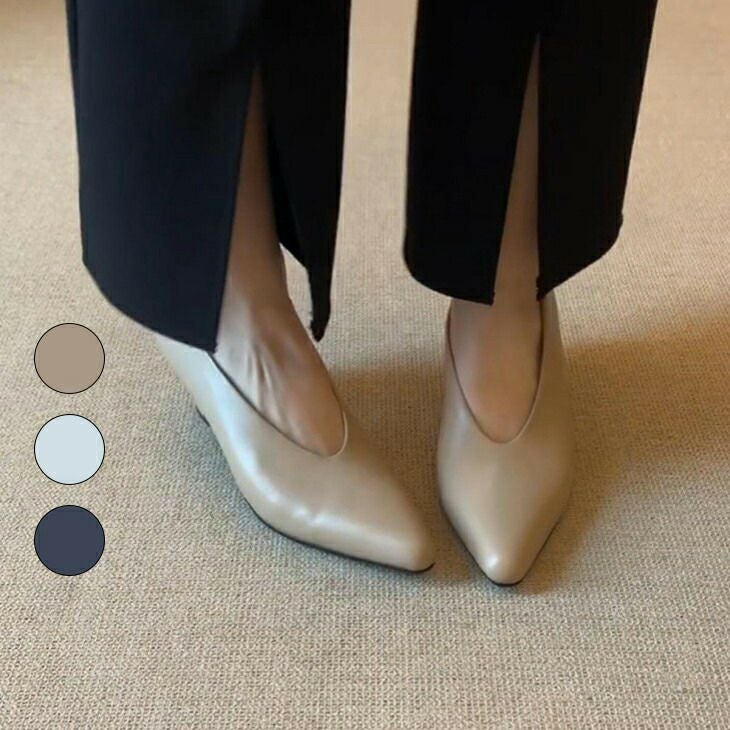 春夏半額SALE対象】 ［AMELY by La-gemme］Vカット ポインテッドトゥ