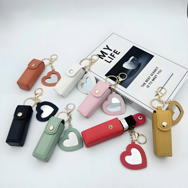 AMELY by La-gemme］リップケース キーホルダー ミラー付き ハート