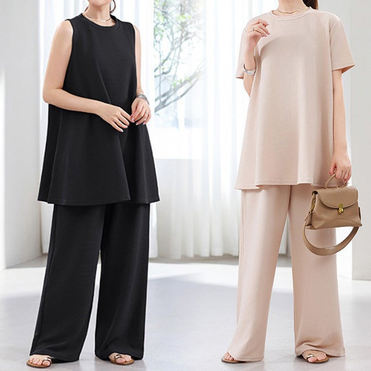 AMELY by La-gemme］2タイプ セットアップ 半袖 タンクトップ